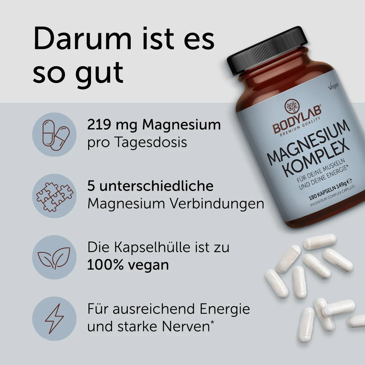 Magnesium Komplex (180 Kapseln) – Bild 2