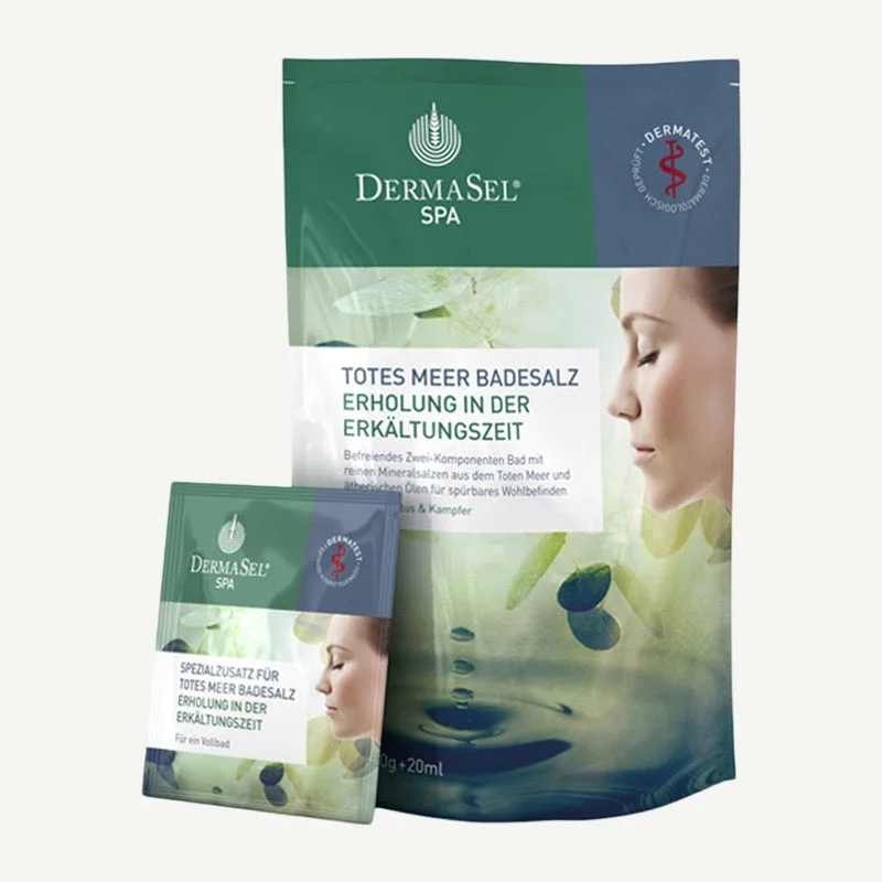 DermaSel Totes Meer Badesalz Erholung in der Erkältungszeit Basic / 3 x 420 g – Bild 2