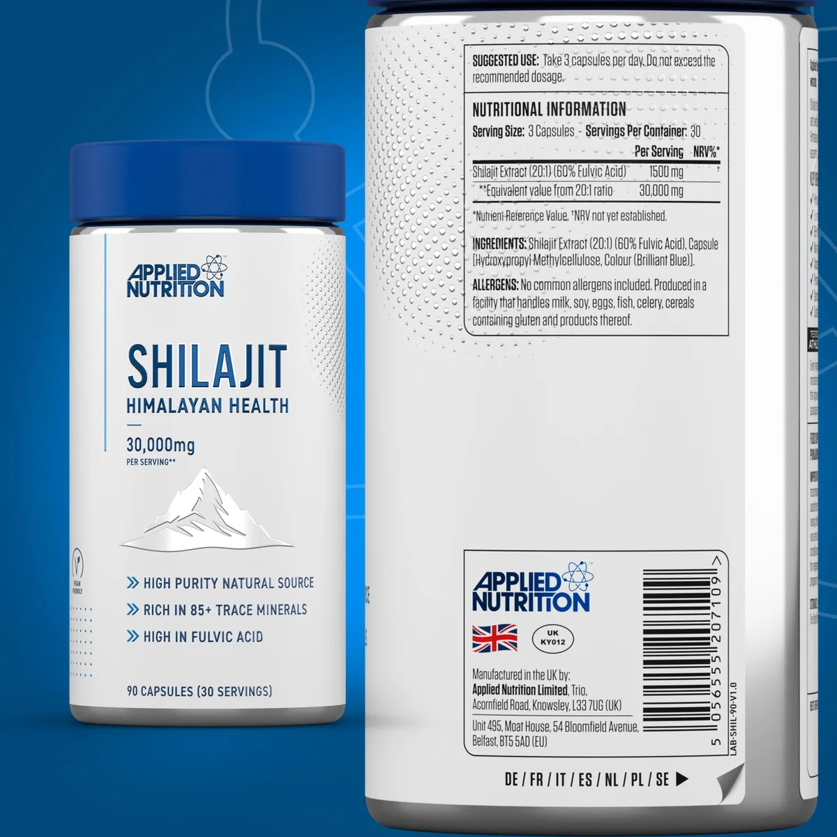 Applied Nutrition Shilajit Kapseln – 90 Kapseln Einnahmen, 60% Fulvinsäure (750 mg 20:1 Extrakt) 30,000 mg Hochdosiert Original aus dem Himalaya, 85+ Mineralien Antioxidans – Bild 7