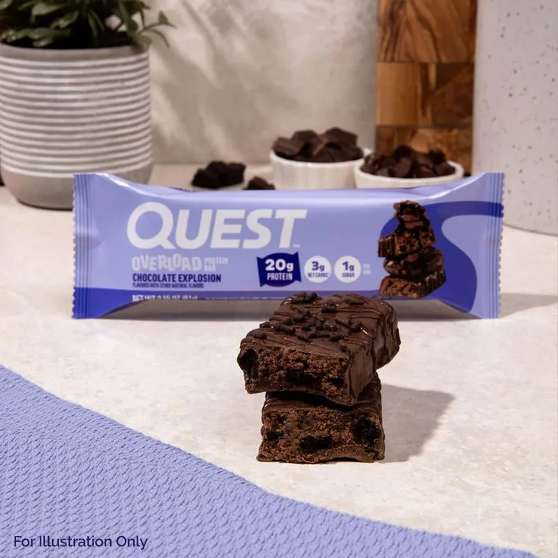 Quest Nutrition Quest Bar Overload Bars Proteinriegel 12 Riegel BOX / Chocolate Explosion – Bild 2