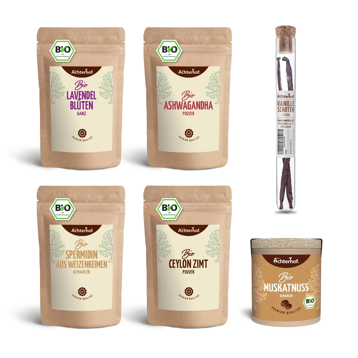 Mond Milch Mischung 6er Set mit Vanilleschoten