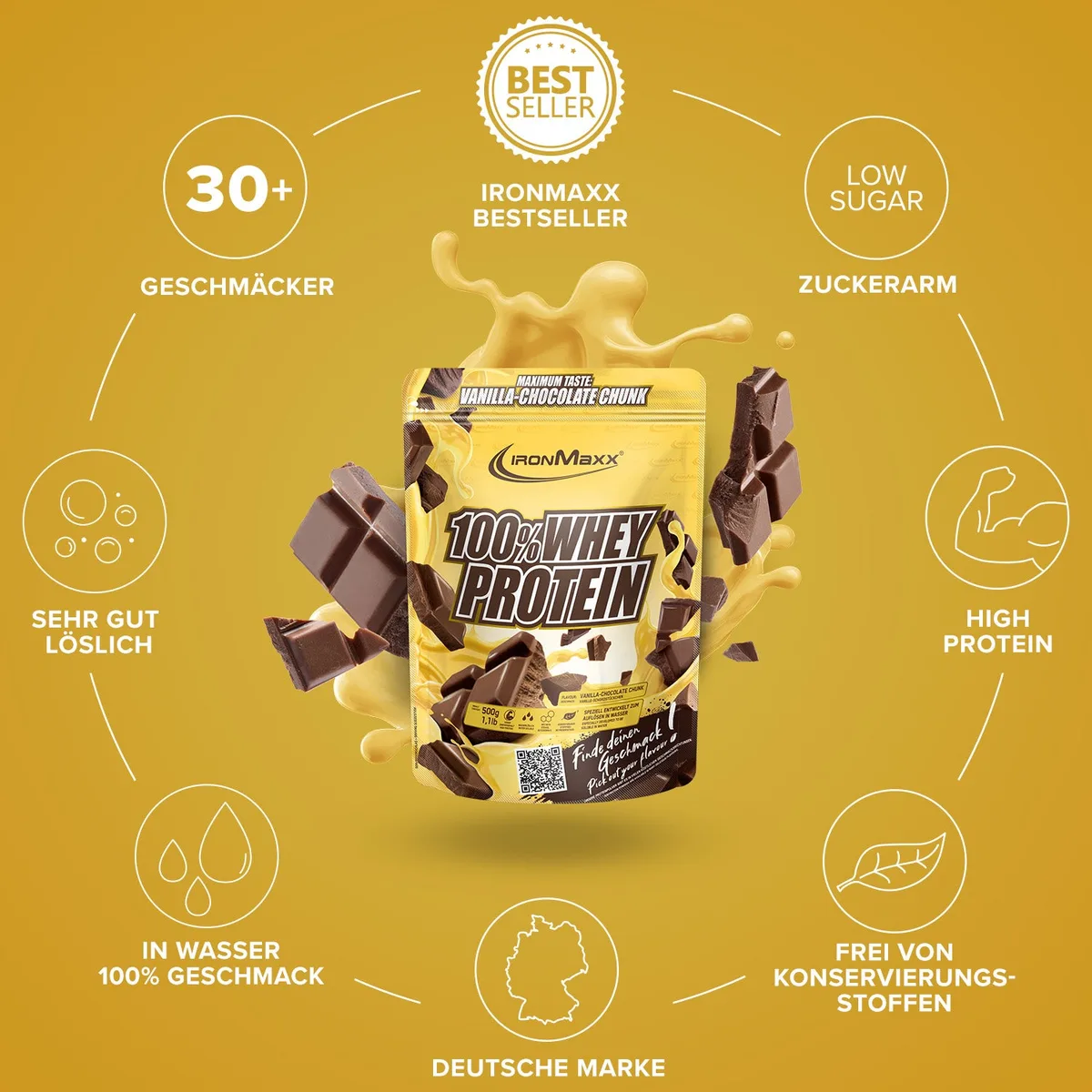100% Whey Protein (500g) - Vanilla Choco Chunk (Special Edition) – Bild 6