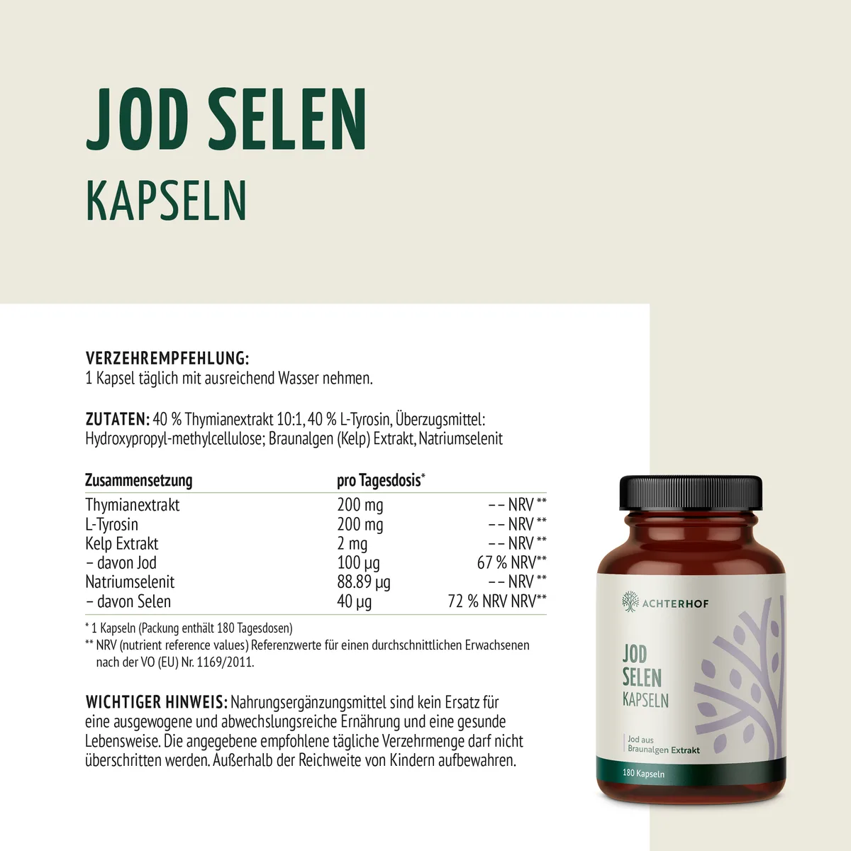 Jod Selen Kapseln (180 Kapseln) – Bild 6