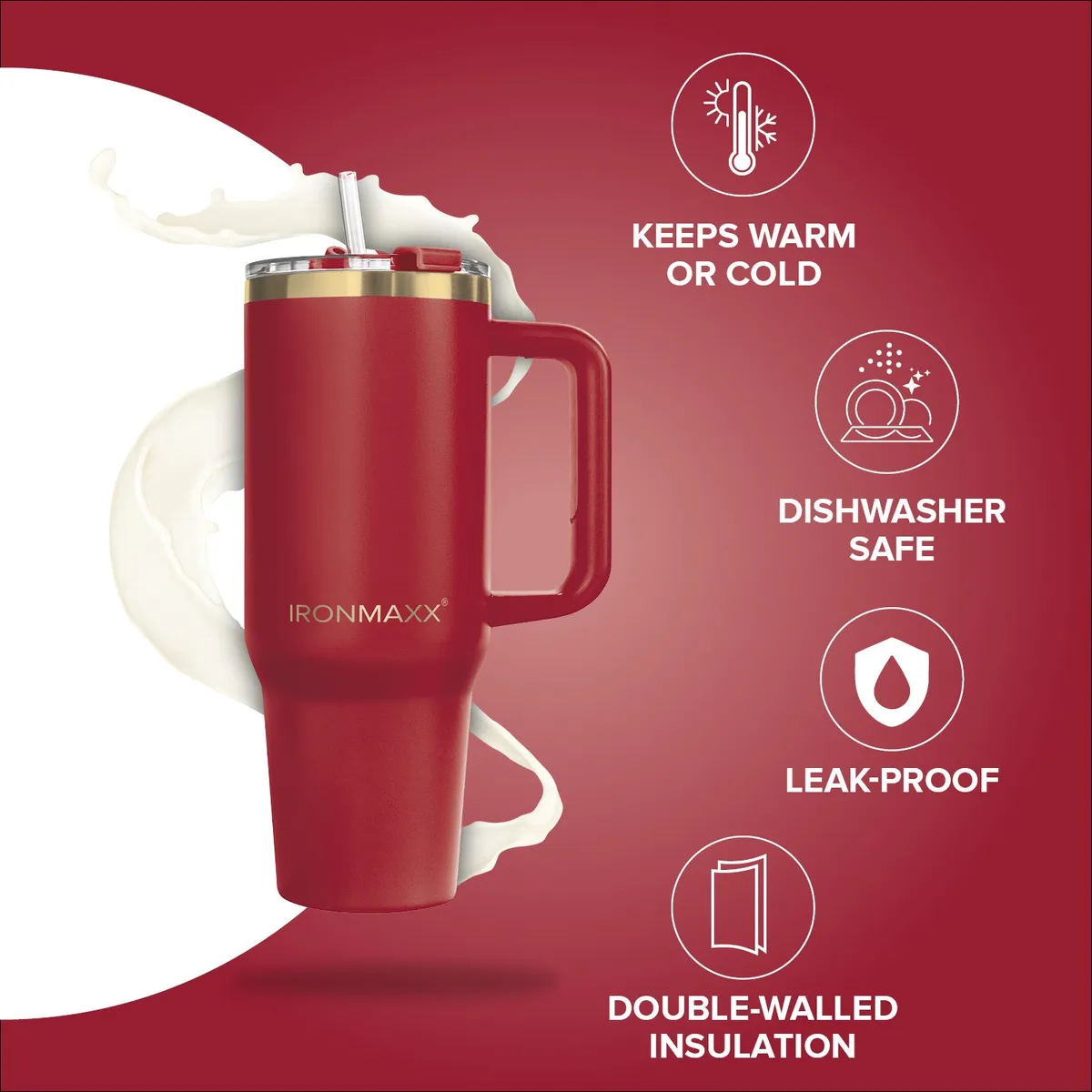 IronMaxx Cup V3.0 (1200ml) - Ruby Red – Bild 6