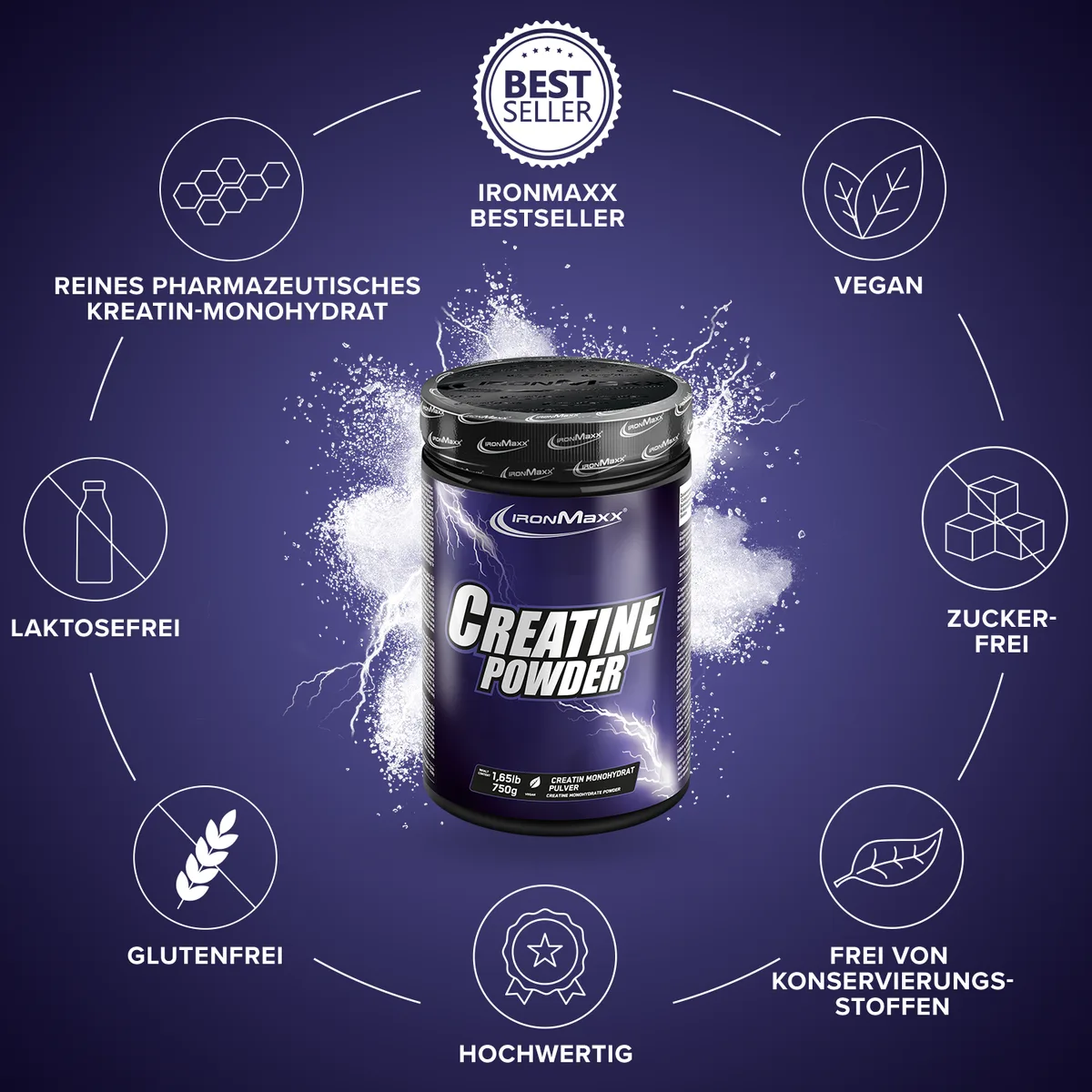 Creatine Powder Monohydrat (750g) – Bild 6