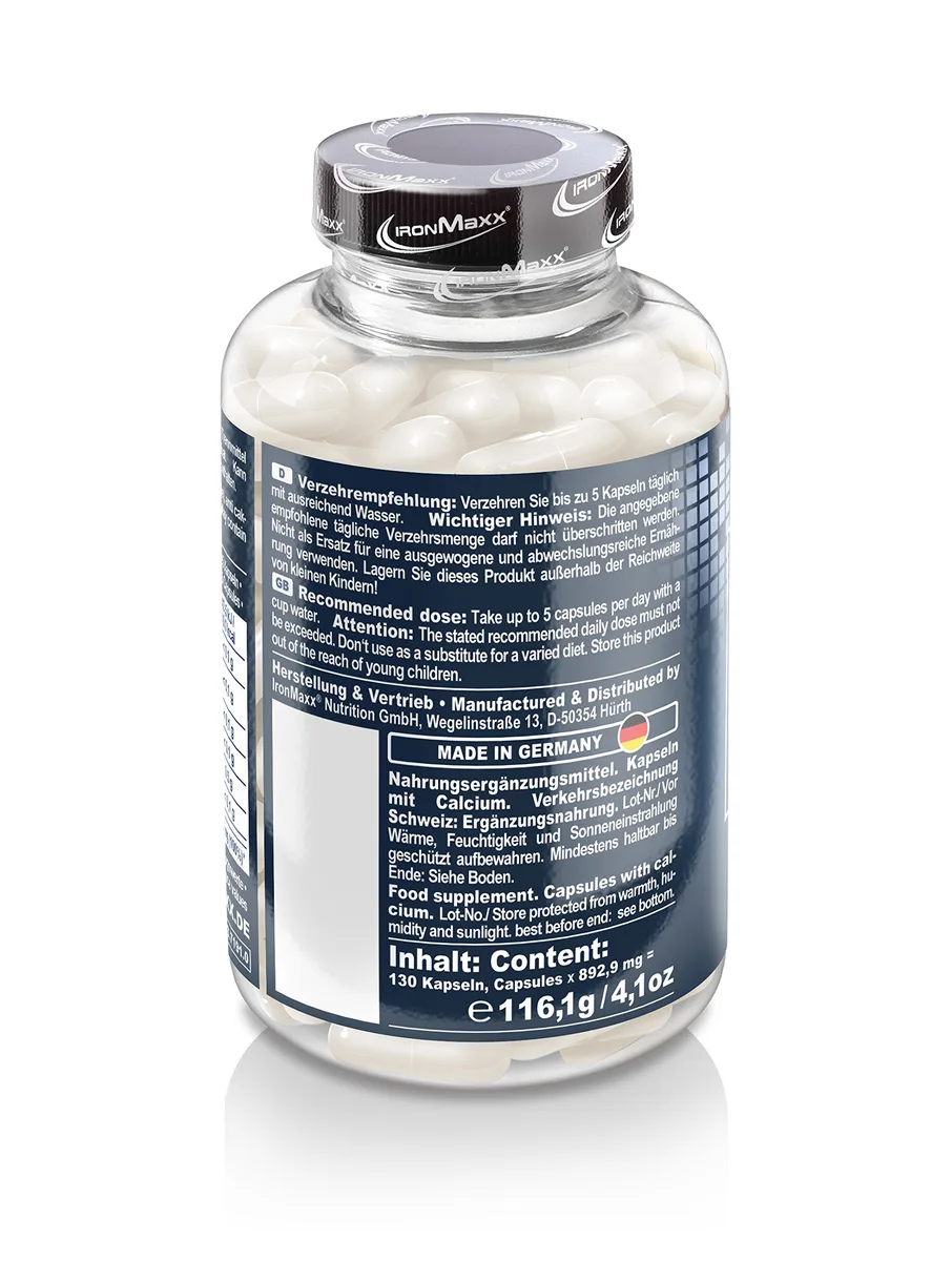 IronMaxx Calcium Bioactive - 130 stück | Hochdosiertes Kalzium für starke Knochen und Zähne | Calciumcitrat | Glutenfrei & Laktosefrei – Bild 2