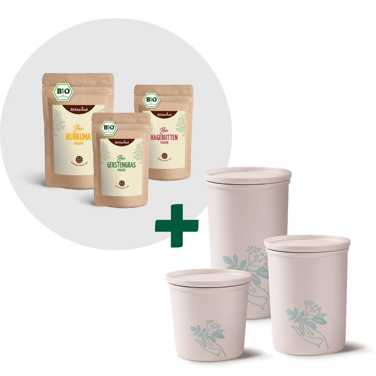 Goldene Milch Mischung 3er Bio Set + Frischhaltedosen