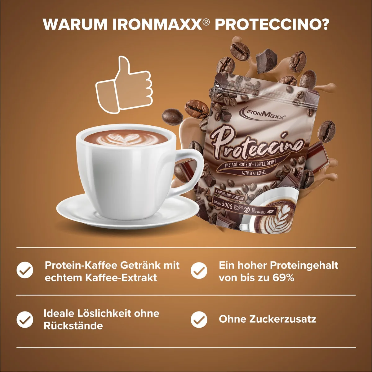 Proteccino (500g) - Chocolate – Bild 3