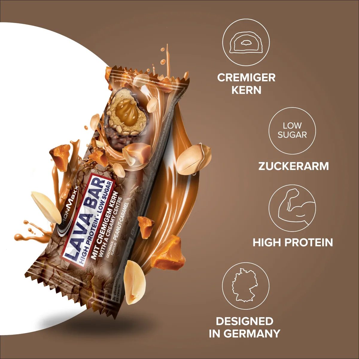 Lava Bar Protein Riegel (40g) - Peanut Caramel – Bild 2