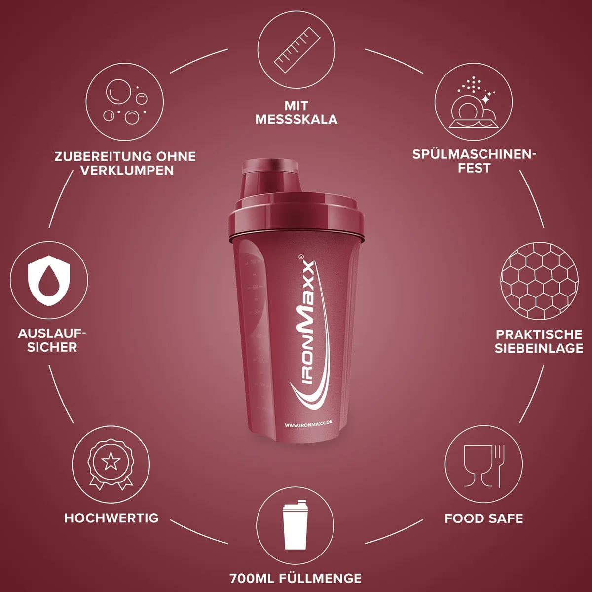 Shaker (700ml) - Cozy Red – Bild 4