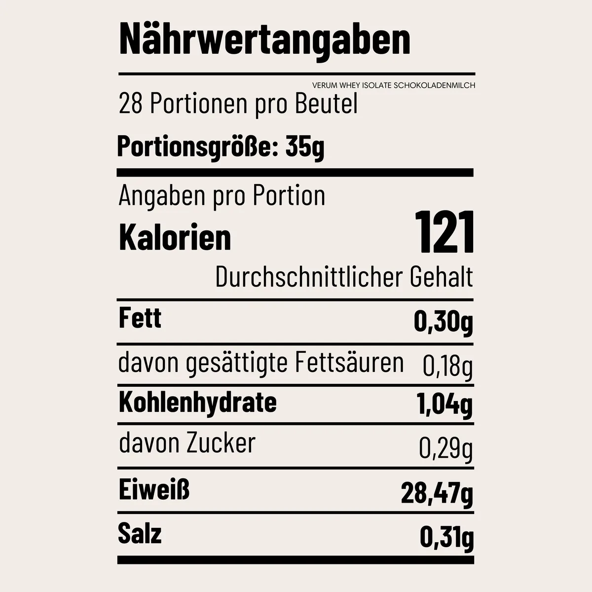 VERUM WHEY ISOLATE - 1kg Schokoladenmilch – Bild 8