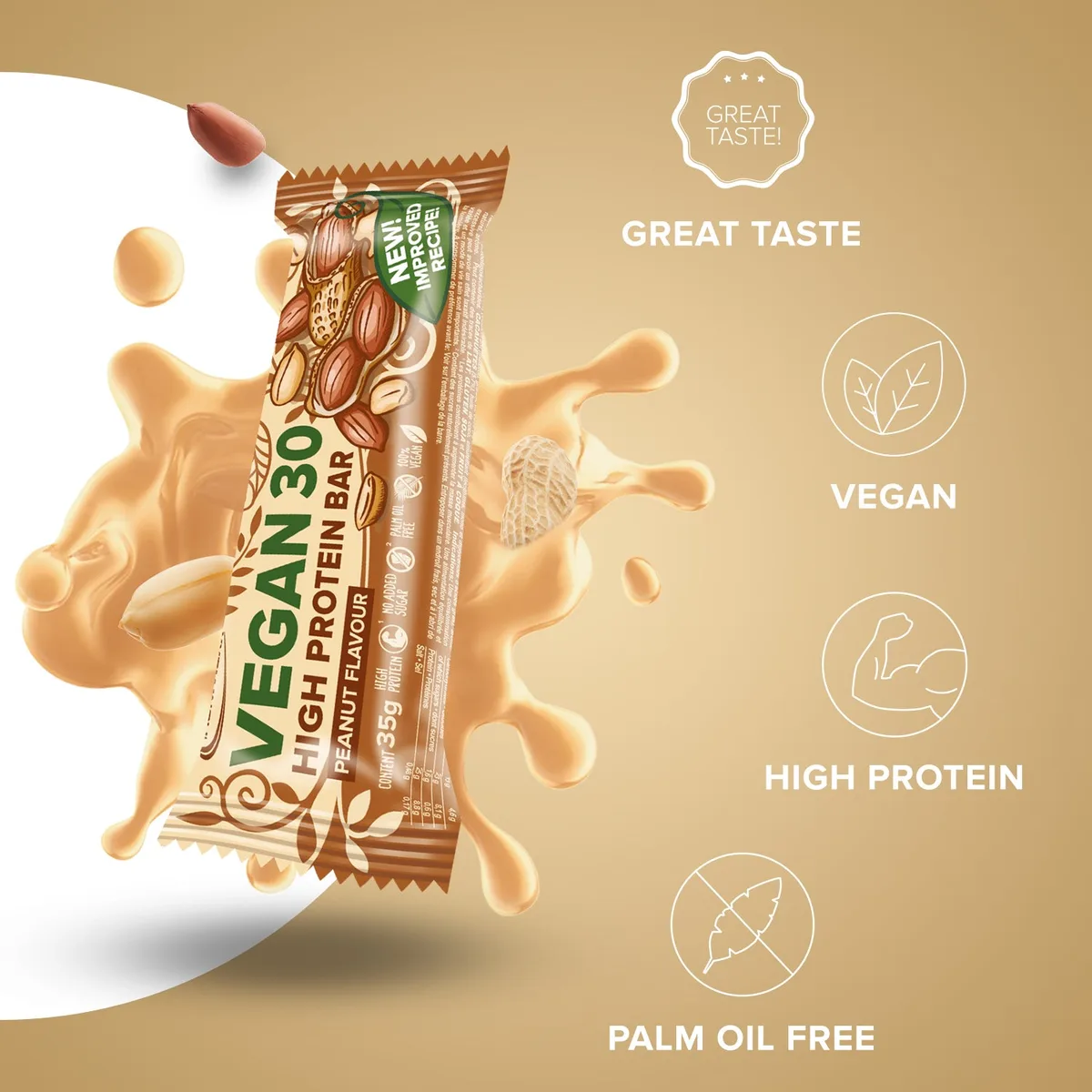 Vegan 30 Protein Riegel (35g) - Peanut – Bild 7