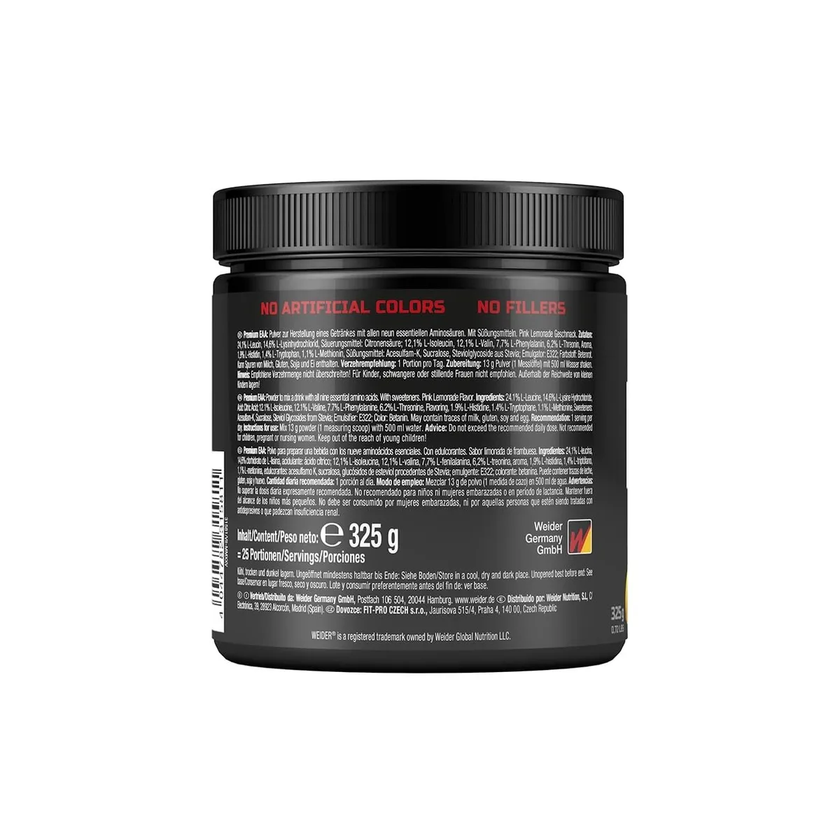 Weider Premium EAA Pulver - Essentielle Aminosäuren - BCAA 2:1:1 Verhältnis, vegan & zuckerfrei - 325g - Pink Lemonade – Bild 5