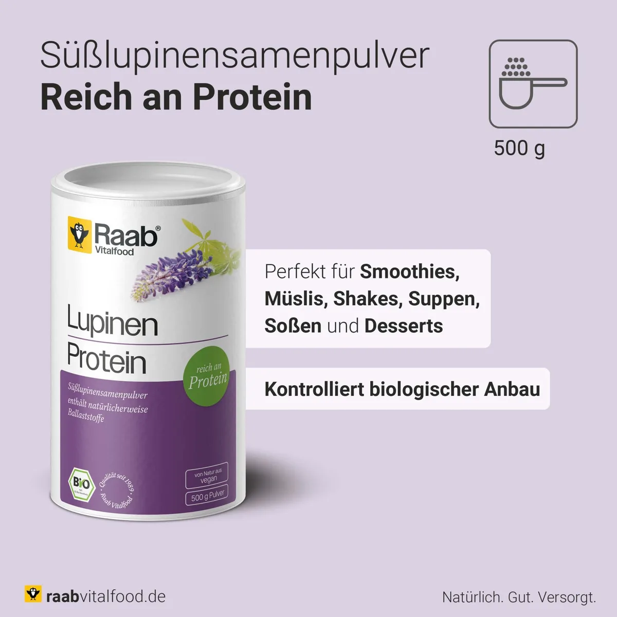 Bio Lupinen Protein Pulver (500g) – Bild 3
