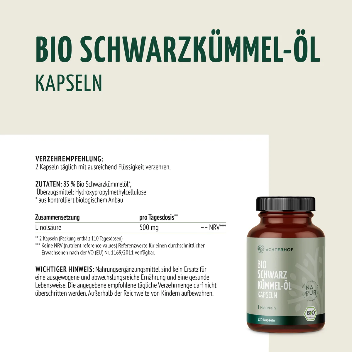 Bio Schwarzkümmel-Öl Kapseln (220 Kapseln) – Bild 8