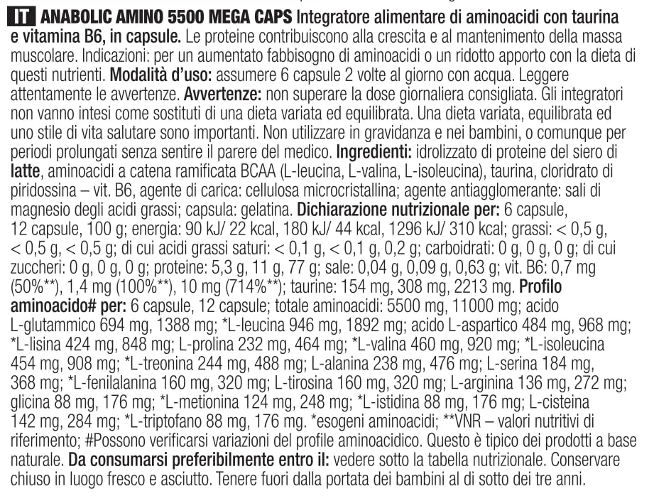 OLIMP - Anabolic Amino 5500 Mega Caps (400 capsules) .High-quality dietary supplement with a large amount of the most important amino acids and proteins – Bild 3