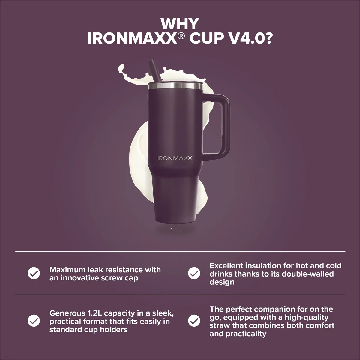 IronMaxx Cup V4.0 (1200ml) - Liquid Cherry – Bild 7