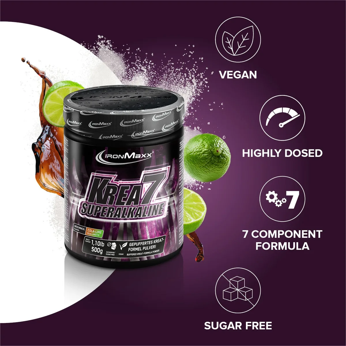 Krea7 Superalkaline Powder (500g) - Cola Limette – Bild 7