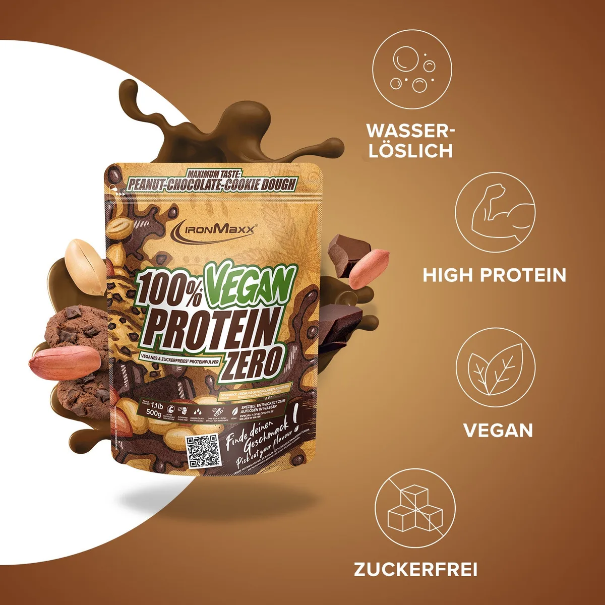 Vegan Protein peanut chocolate cookie dough – Bild 7