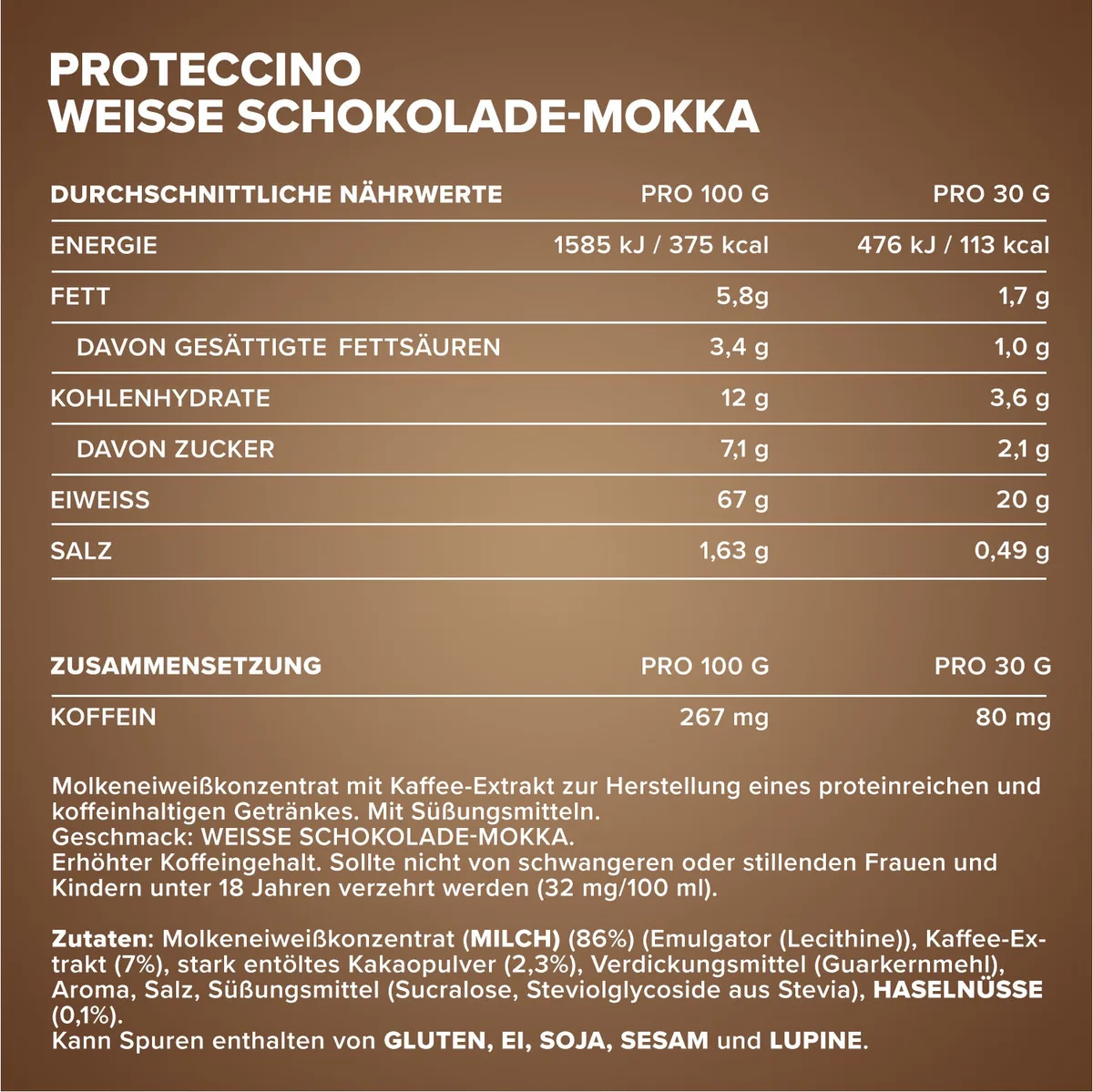 Proteccino (500g) - White Chocolate Mocha – Bild 4