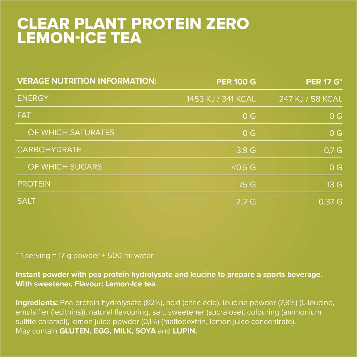 Clear Plant Protein ZERO (400g) - Lemon Ice Tea – Bild 4