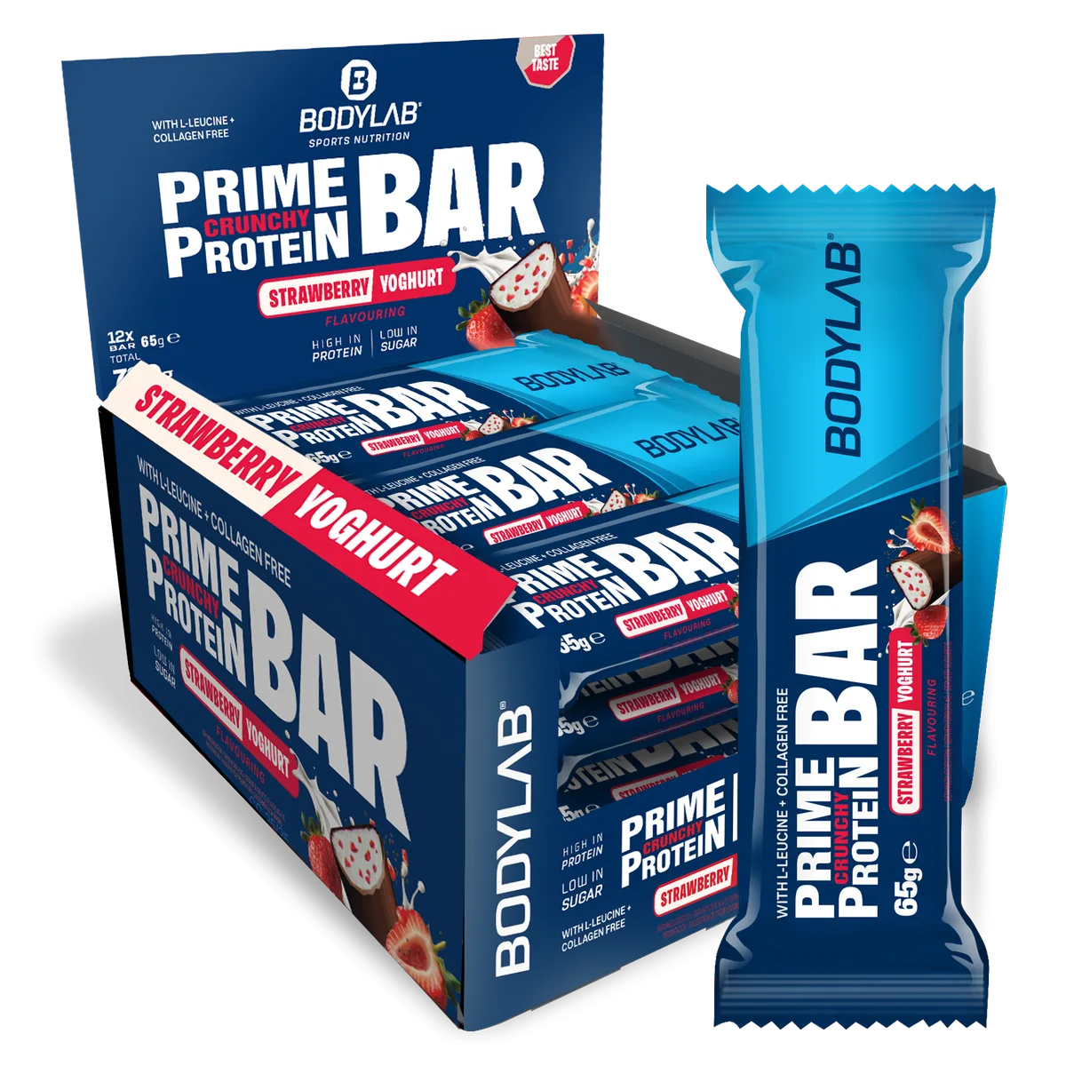 Prime Crunchy Protein Bar (12x65g-68g) Erdbeer Joghurt – Bild 8
