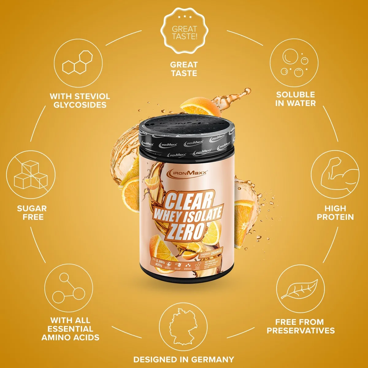 Clear Whey Isolate ZERO (400g) - Orange – Bild 5