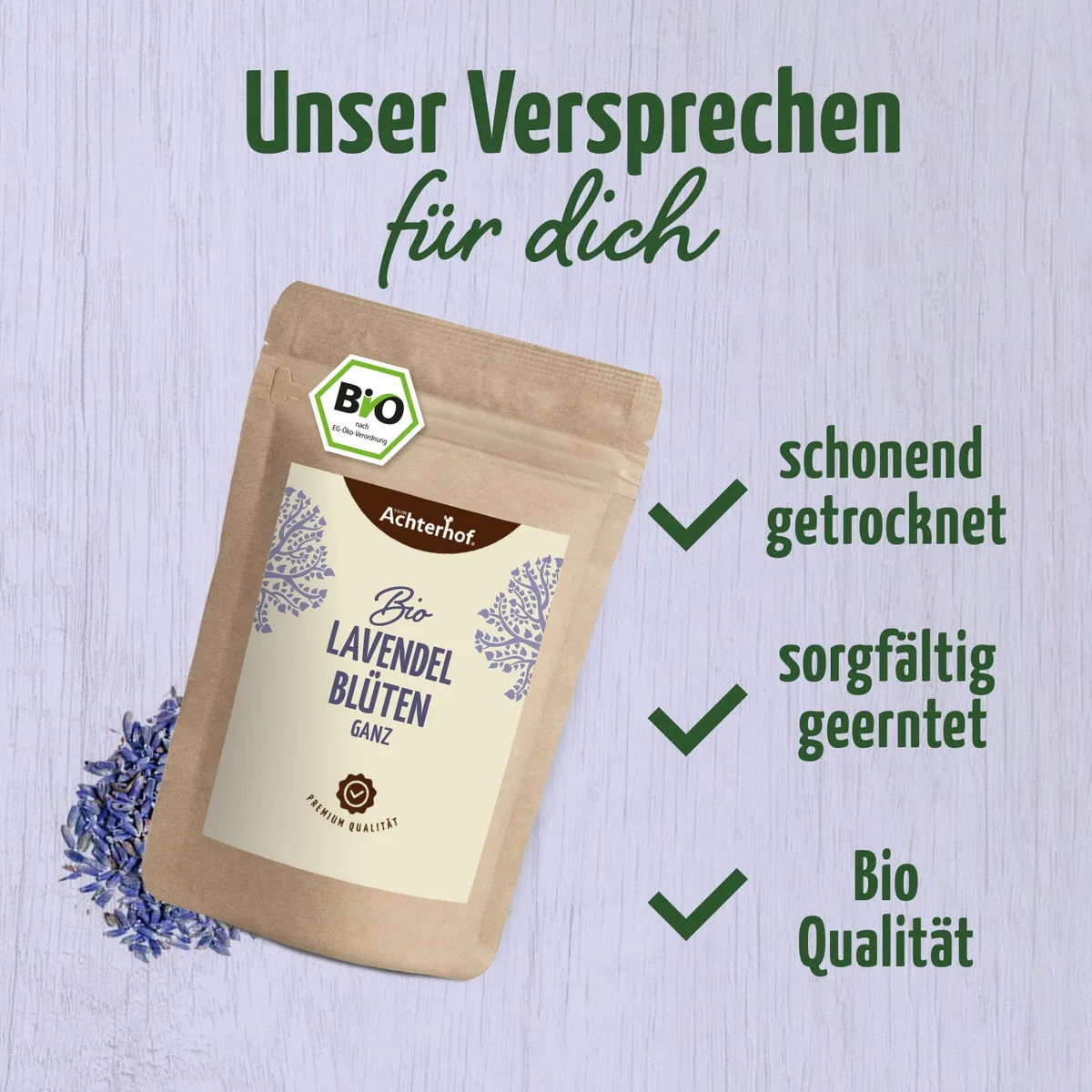 Lavendelblüten ganz Bio (100g) – Bild 3