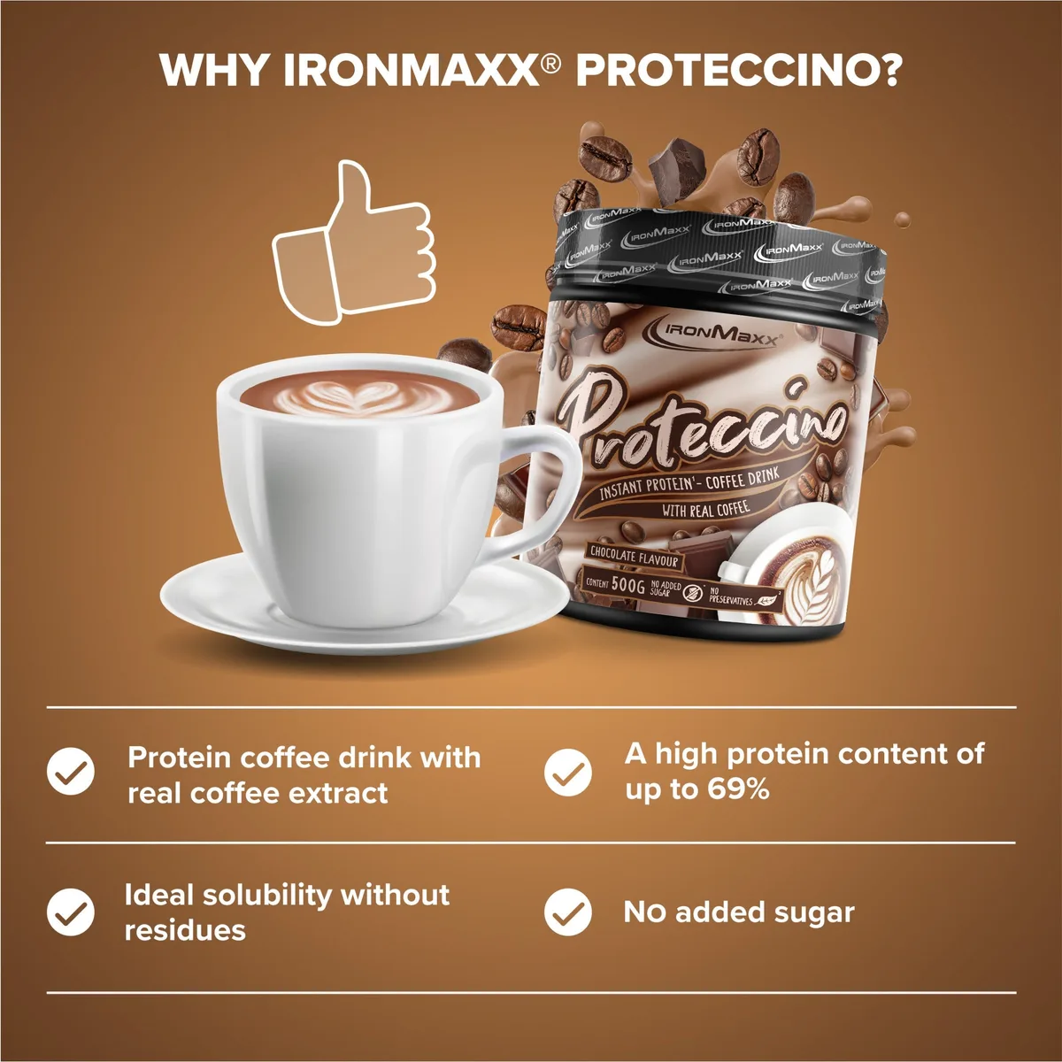 Proteccino (500g) - Chocolate – Bild 3