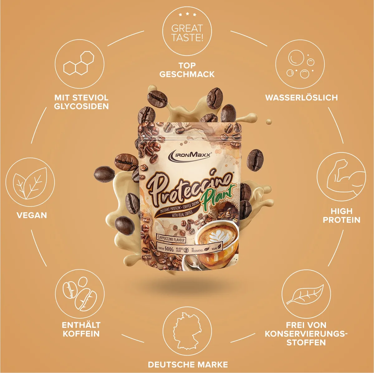 Proteccino Plant (500g) - Cappuccino – Bild 5
