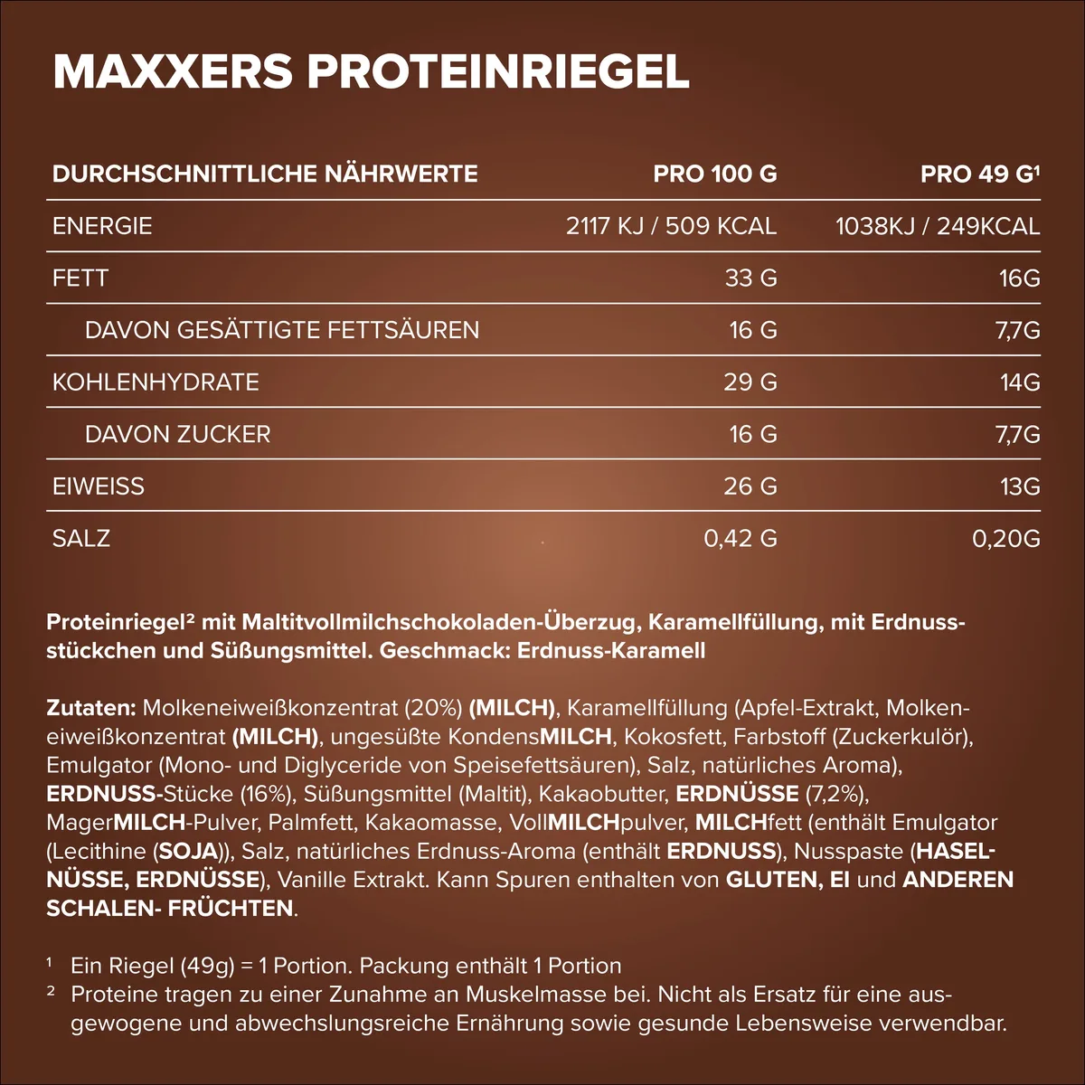 Maxxers (12x49g) - Peanut Caramel – Bild 4