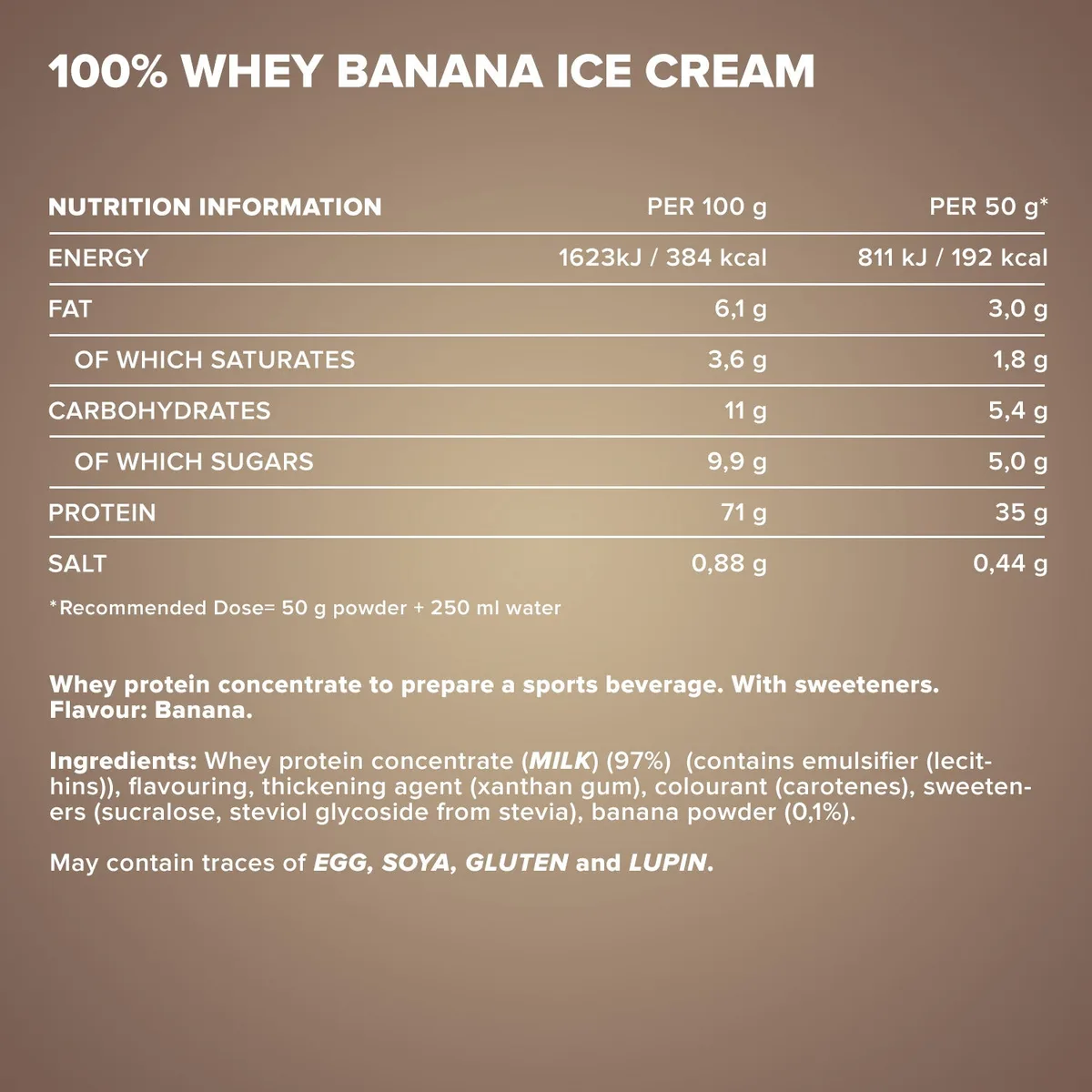 100% Whey Protein (500g) - Banana Ice Cream – Bild 4