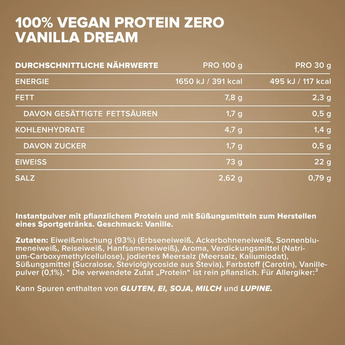 100% Vegan Protein Zero (500g) - Vanilla Dream – Bild 4