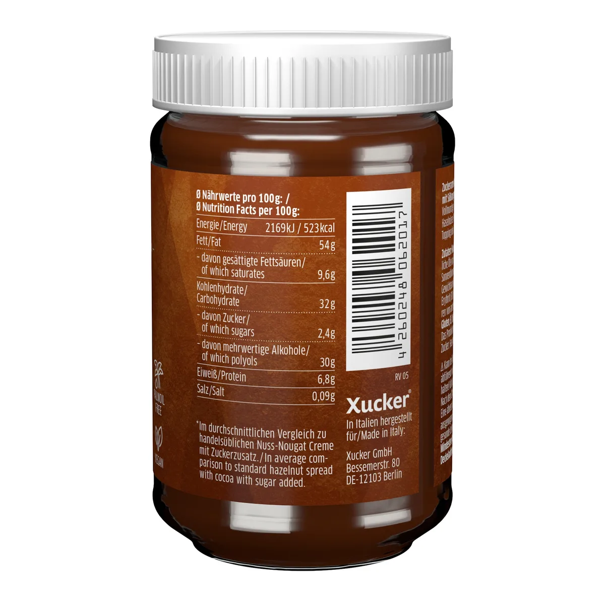 Nuss-Nougat Creme mit Erythrit (300g) – Bild 3