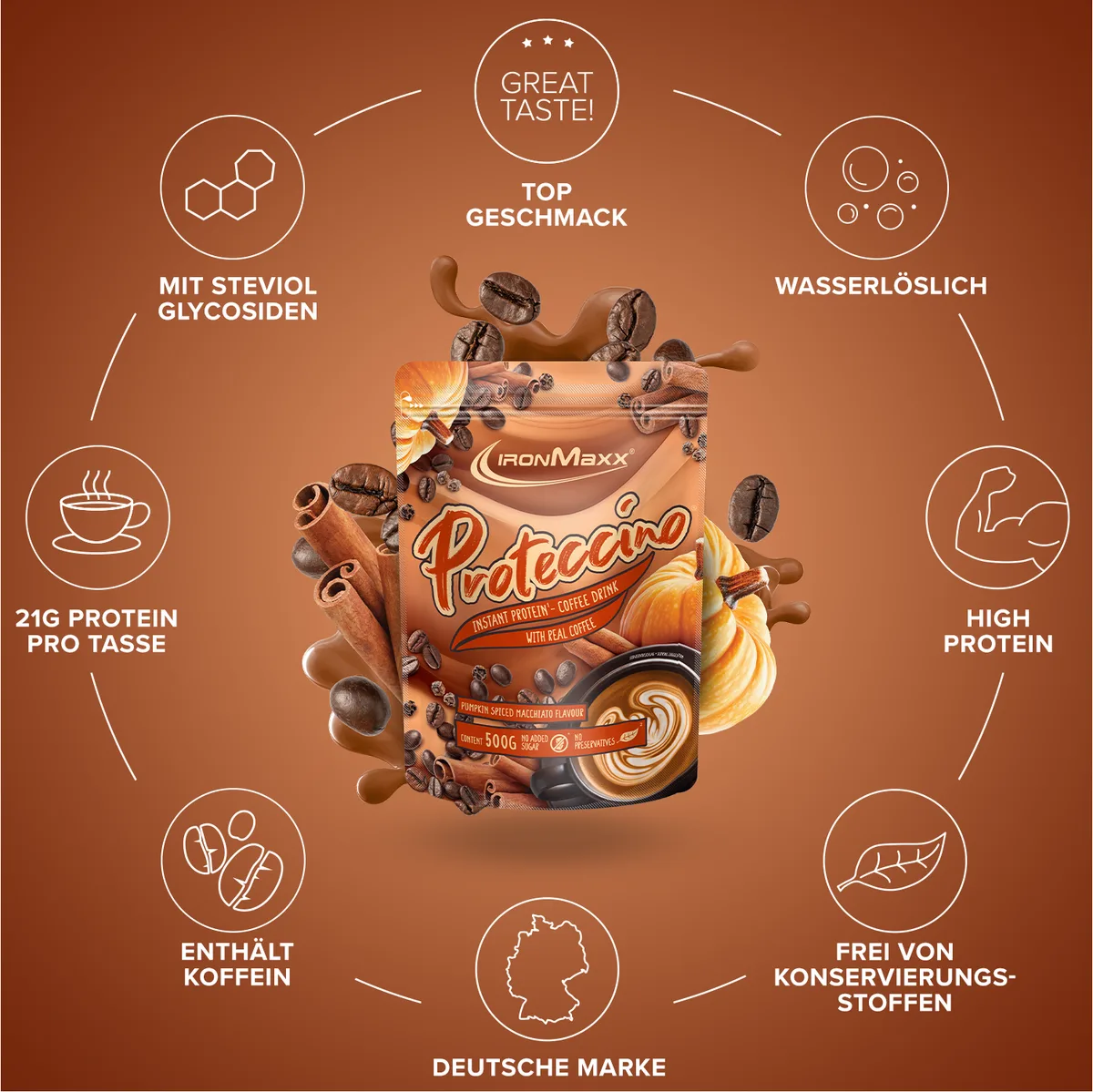 Proteccino Plant (500g) - Pumpkin Spiced Macchiato – Bild 5