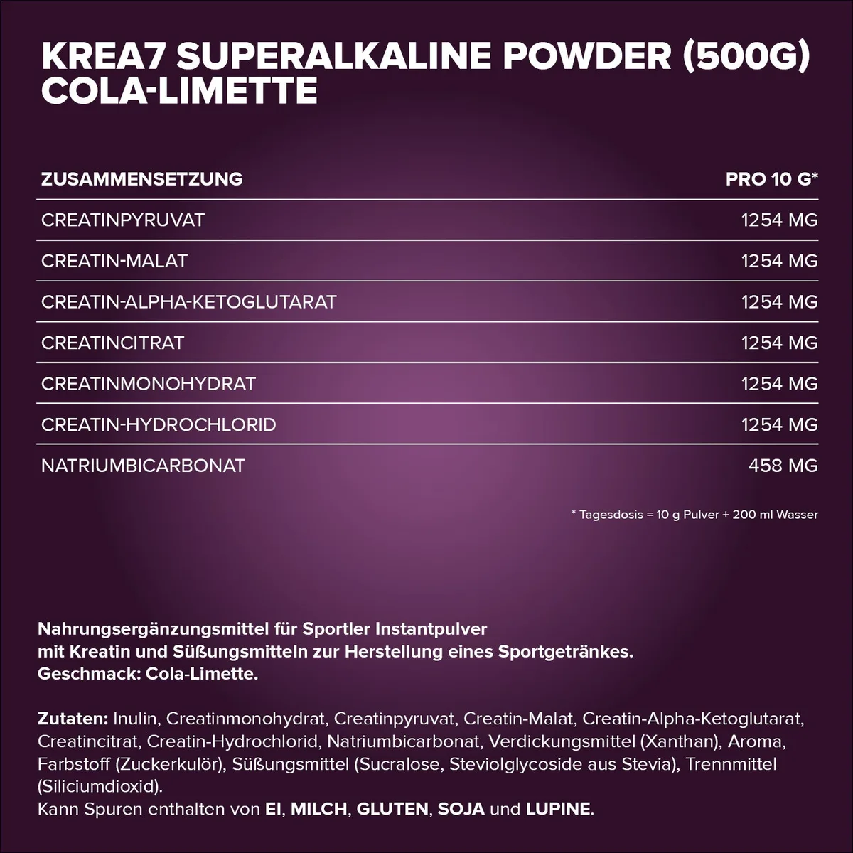 Krea7 Superalkaline Powder (500g) - Cola Limette – Bild 4