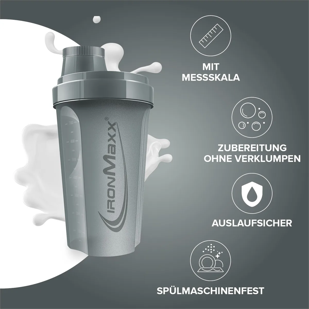 Shaker (700ml) - Ash Grey – Bild 2