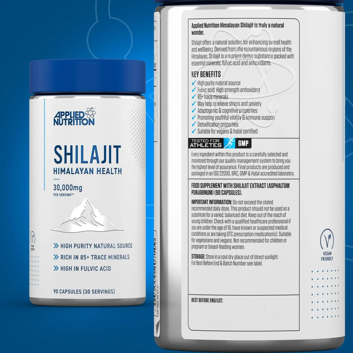 Applied Nutrition Shilajit Kapseln – 90 Kapseln Einnahmen, 60% Fulvinsäure (750 mg 20:1 Extrakt) 30,000 mg Hochdosiert Original aus dem Himalaya, 85+ Mineralien Antioxidans – Bild 8