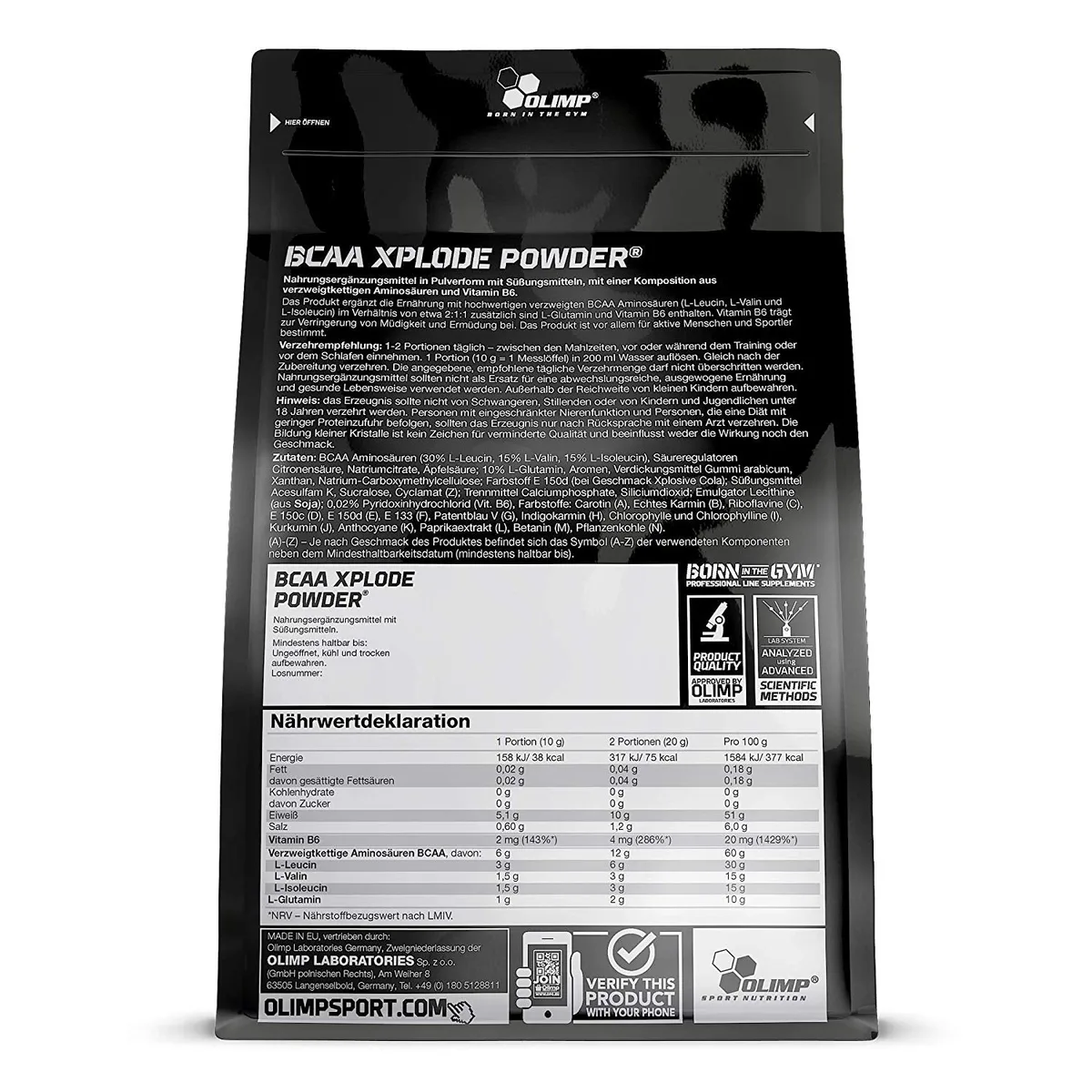 BCAA Xplode Powder (1000g) Ananas – Bild 2