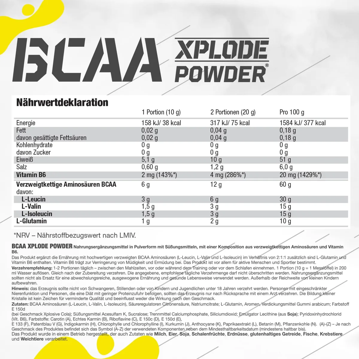 Olimp BCAA Xplode Powder (500 g) - Erdbeere – Bild 2