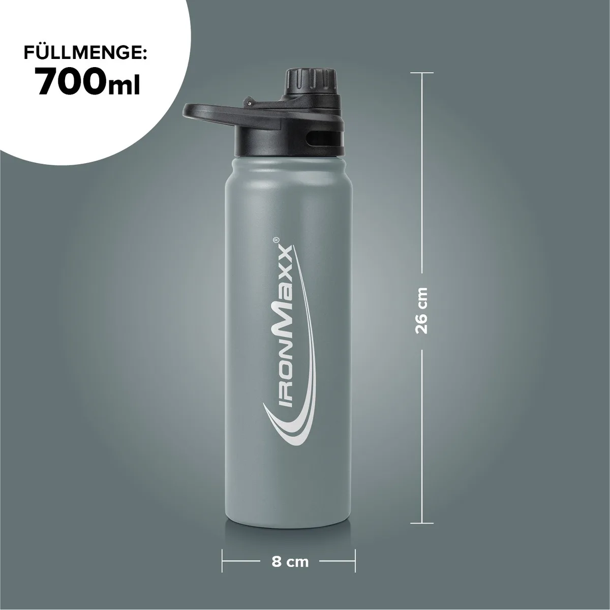Hot & Cold Bottle Insulated Steel (800ml) - Ash Grey – Bild 4
