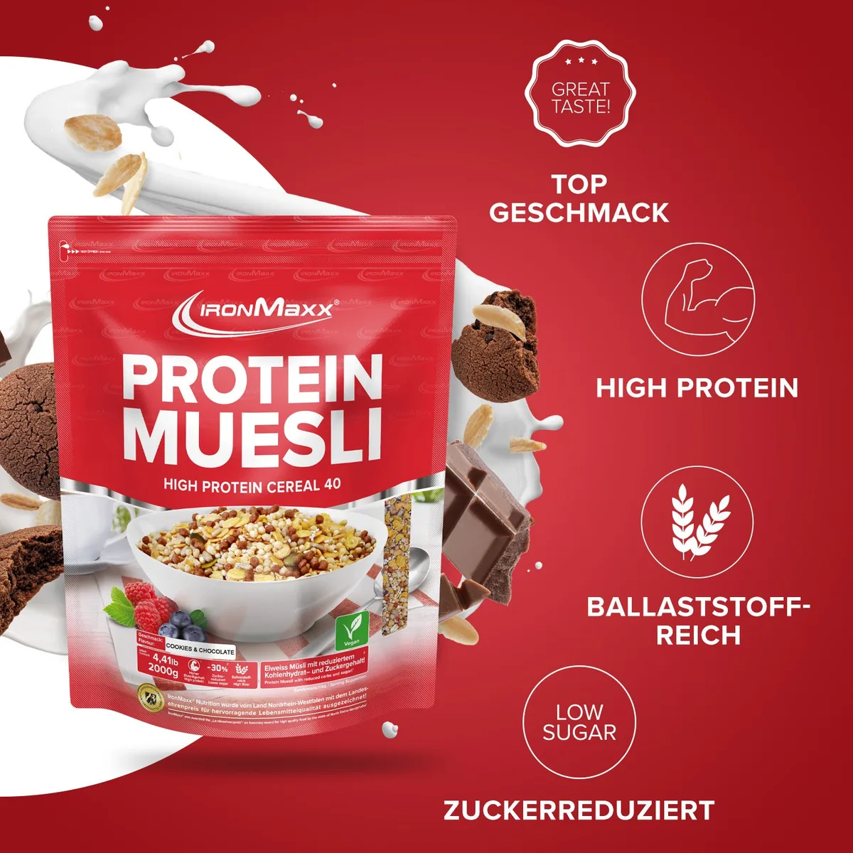 Protein Müsli (2000g) - Cookies & Chocolate – Bild 2