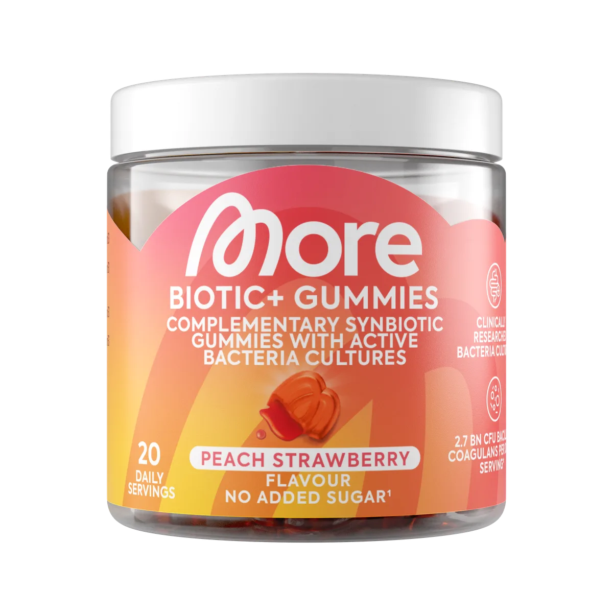 Biotic+ Gummies Peach Strawberry / 40 Gummies