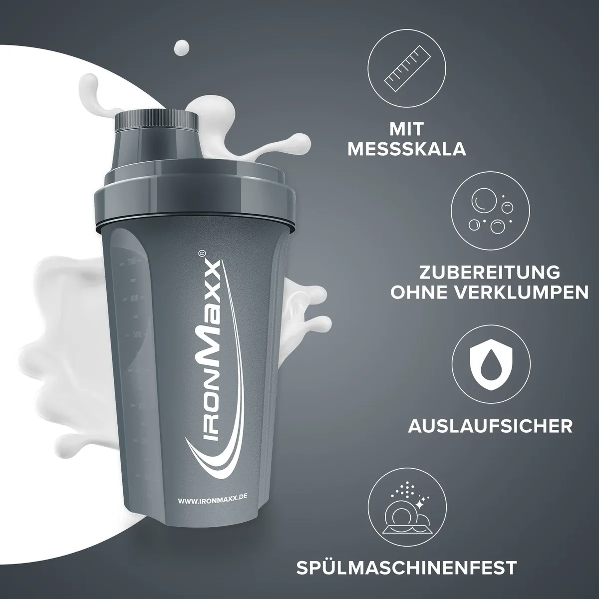Shaker (700ml) - Anthrazit Matt – Bild 2