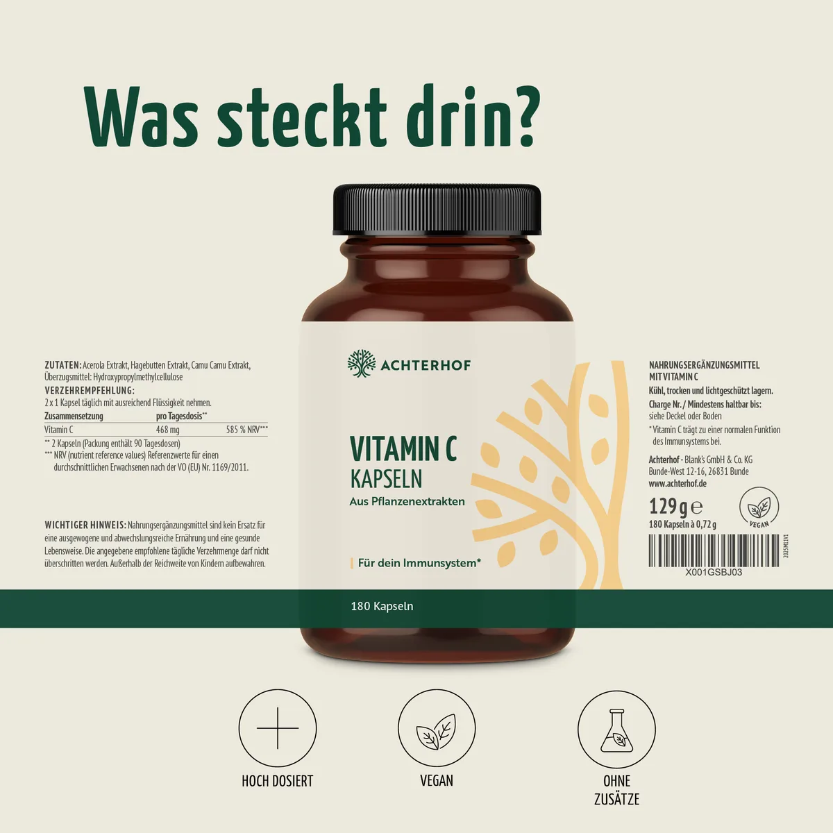 Vitamin C Kapseln (180 Kapseln) – Bild 7