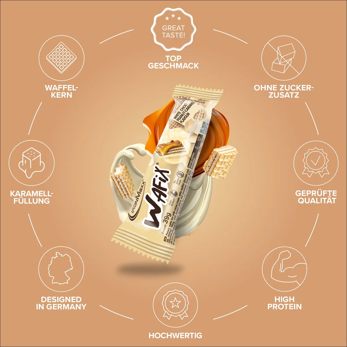 Wafix (39g) - White Peanut Caramel – Bild 5