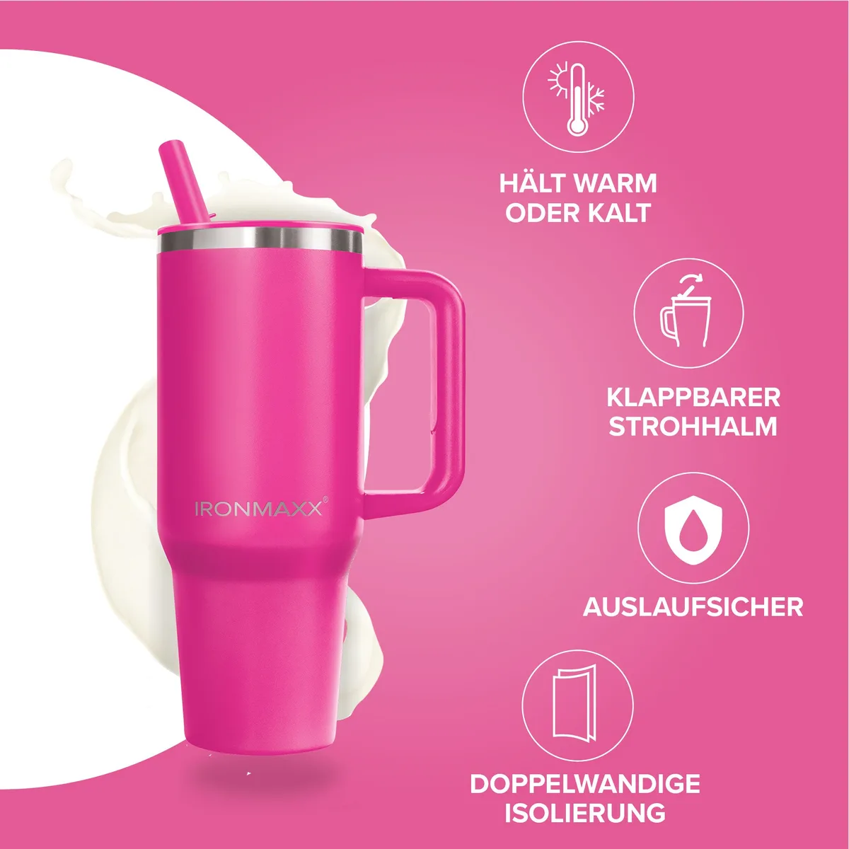 IronMaxx Cup V4.0 (1200ml) - Active Pink – Bild 2