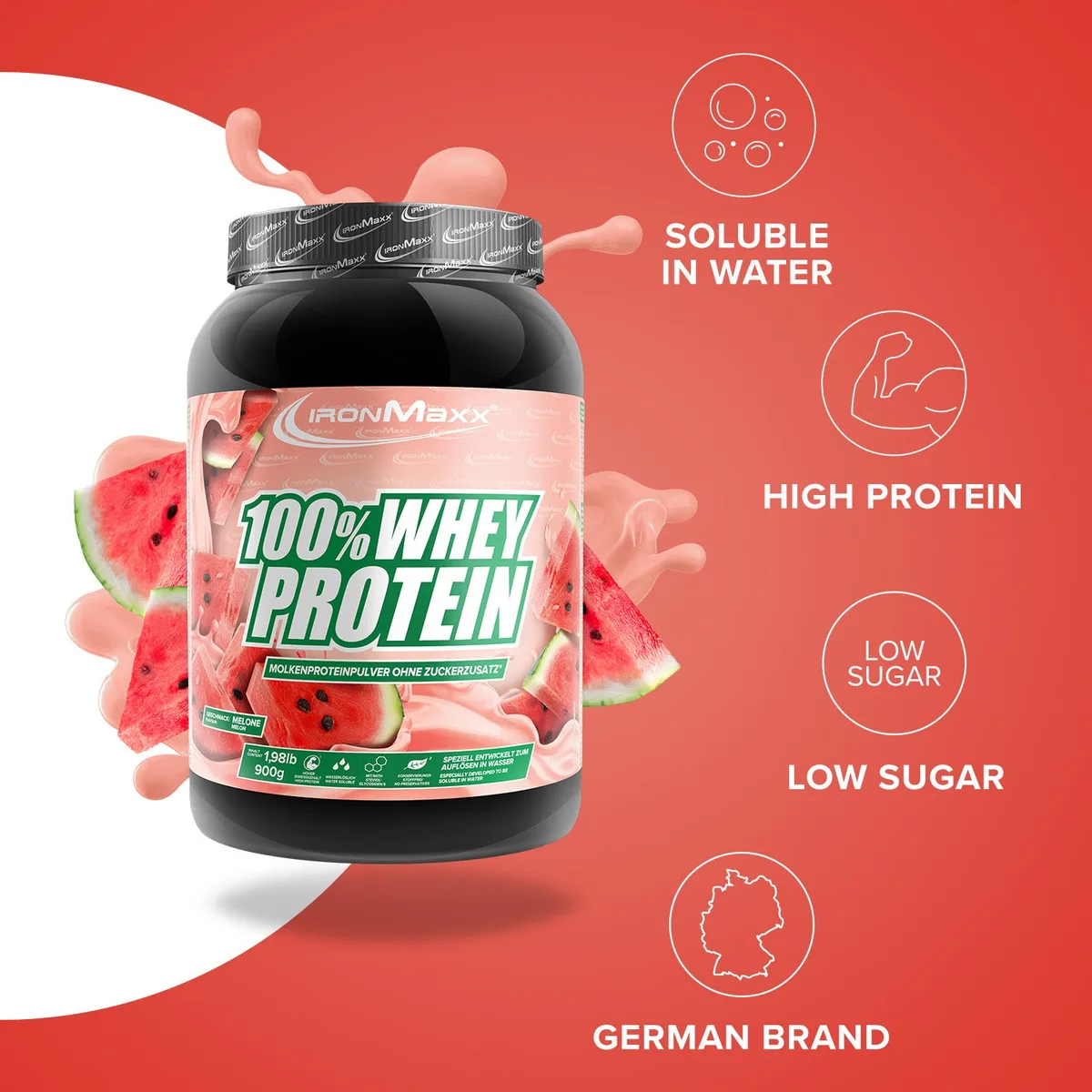 100% Whey Protein (900g) - Melone – Bild 7