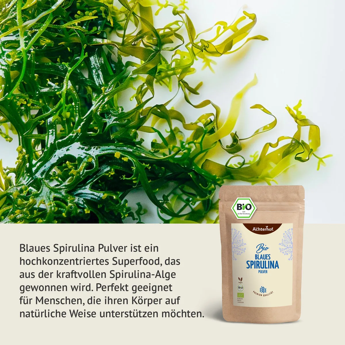 Blaues Bio Spirulina Pulver (100g) – Bild 4