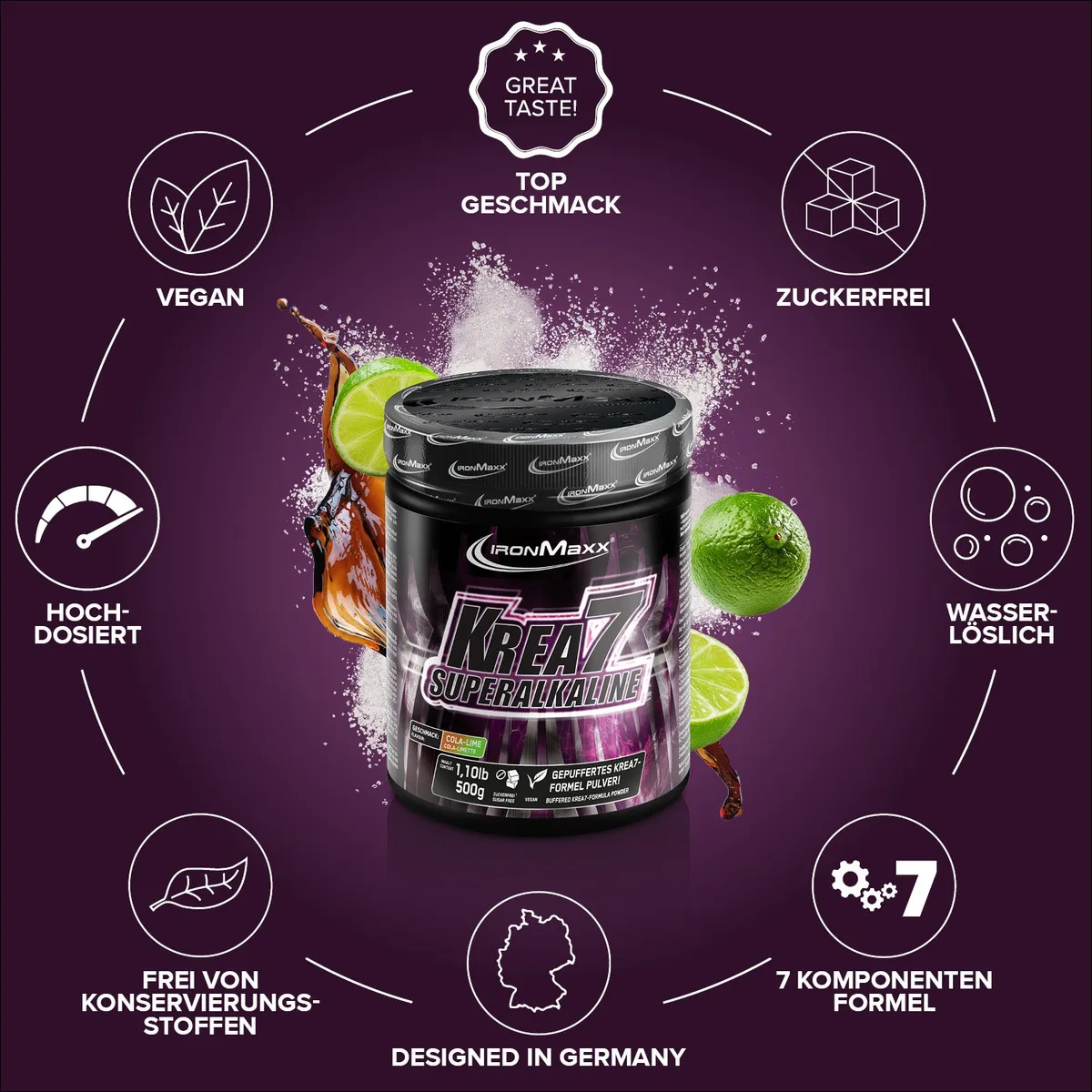 Krea7 Superalkaline Powder (500g) - Cola Limette – Bild 5
